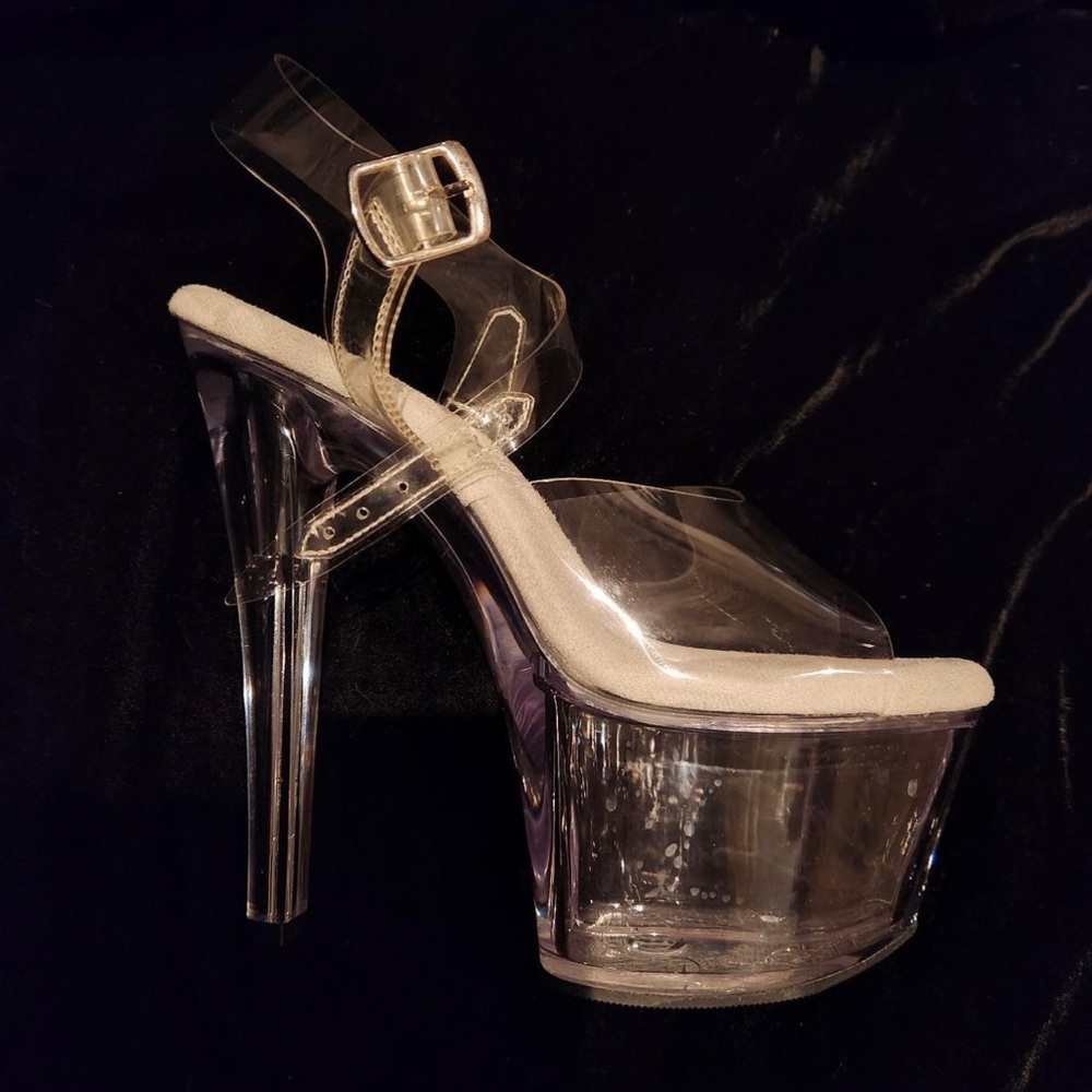 Pleaser Sky-308 Clear Stiletto Heels